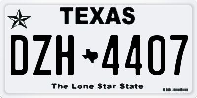 TX license plate DZH4407