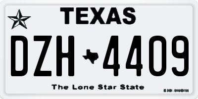 TX license plate DZH4409