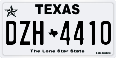 TX license plate DZH4410