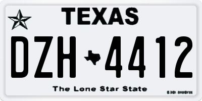 TX license plate DZH4412