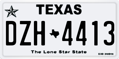 TX license plate DZH4413