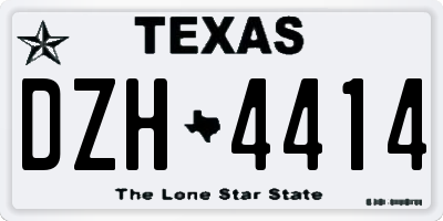 TX license plate DZH4414