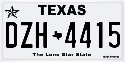 TX license plate DZH4415