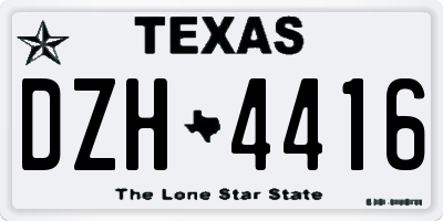 TX license plate DZH4416