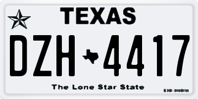 TX license plate DZH4417