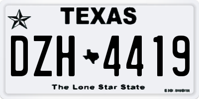 TX license plate DZH4419