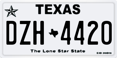 TX license plate DZH4420