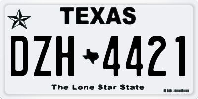 TX license plate DZH4421
