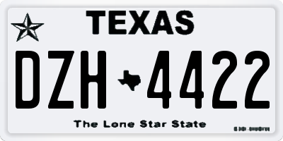TX license plate DZH4422