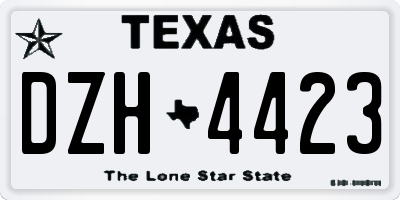 TX license plate DZH4423