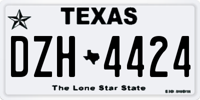 TX license plate DZH4424