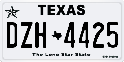 TX license plate DZH4425
