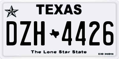 TX license plate DZH4426