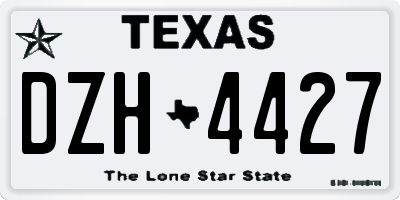 TX license plate DZH4427