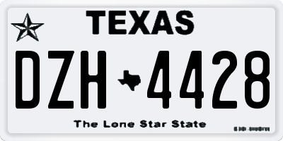 TX license plate DZH4428