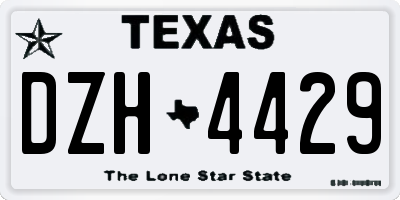 TX license plate DZH4429
