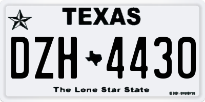 TX license plate DZH4430
