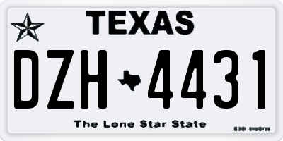 TX license plate DZH4431