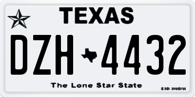 TX license plate DZH4432