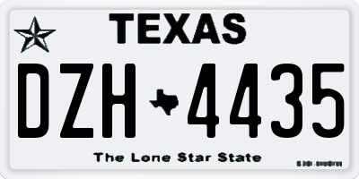 TX license plate DZH4435