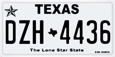 TX license plate DZH4436