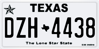 TX license plate DZH4438