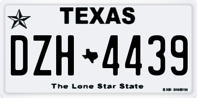 TX license plate DZH4439