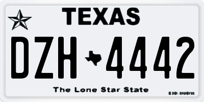 TX license plate DZH4442