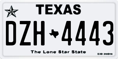 TX license plate DZH4443