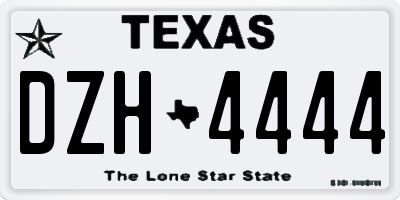 TX license plate DZH4444