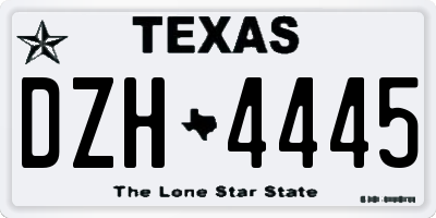 TX license plate DZH4445