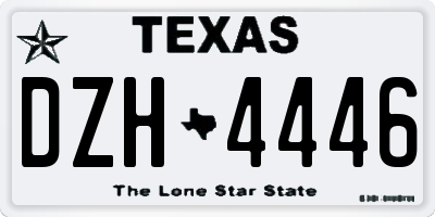 TX license plate DZH4446