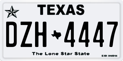 TX license plate DZH4447