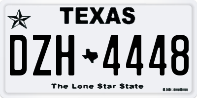 TX license plate DZH4448