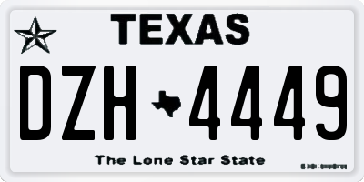 TX license plate DZH4449