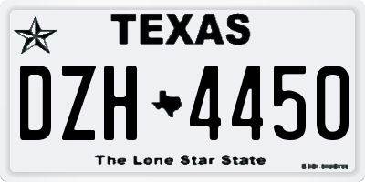 TX license plate DZH4450