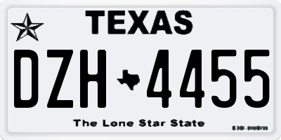 TX license plate DZH4455