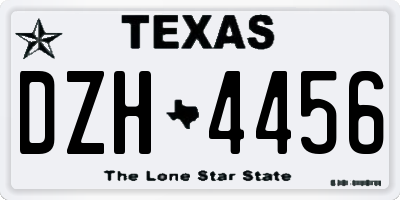 TX license plate DZH4456