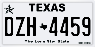 TX license plate DZH4459