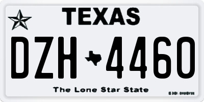 TX license plate DZH4460