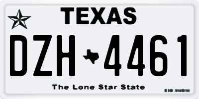 TX license plate DZH4461