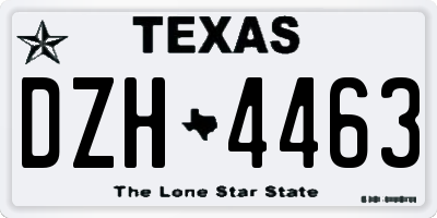 TX license plate DZH4463
