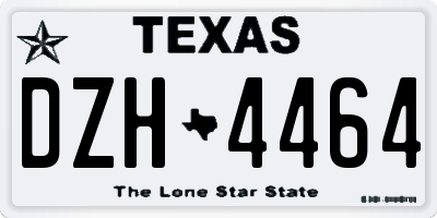 TX license plate DZH4464