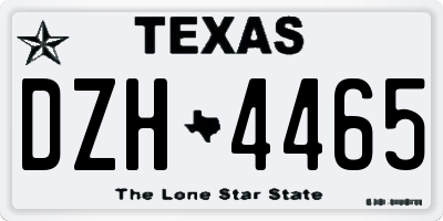 TX license plate DZH4465