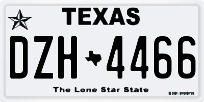 TX license plate DZH4466