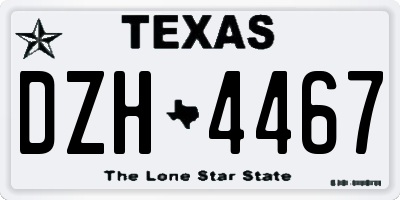 TX license plate DZH4467