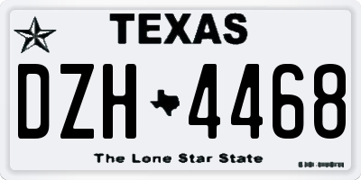 TX license plate DZH4468