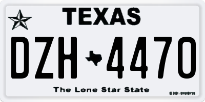 TX license plate DZH4470