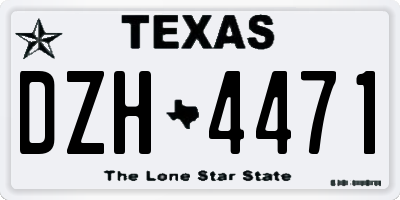 TX license plate DZH4471