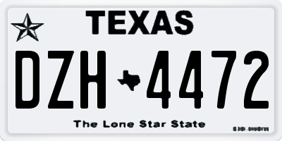 TX license plate DZH4472